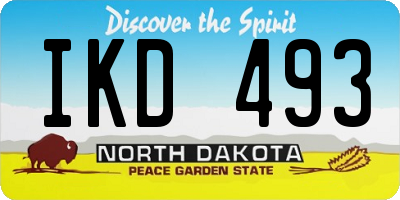 ND license plate IKD493