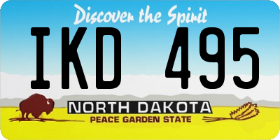ND license plate IKD495