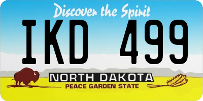 ND license plate IKD499