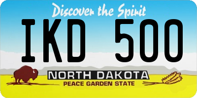 ND license plate IKD500