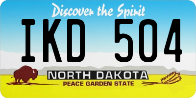 ND license plate IKD504