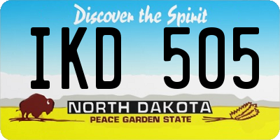 ND license plate IKD505