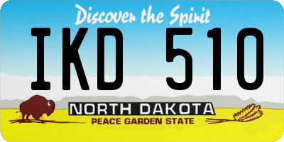 ND license plate IKD510