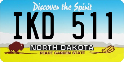 ND license plate IKD511