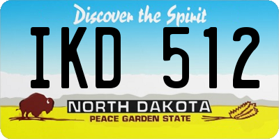 ND license plate IKD512