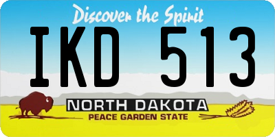 ND license plate IKD513
