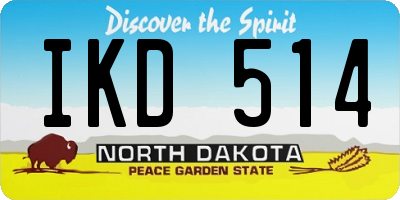 ND license plate IKD514