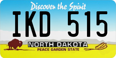 ND license plate IKD515