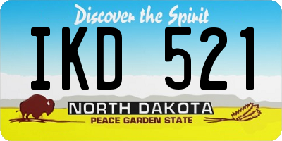 ND license plate IKD521