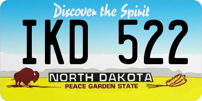 ND license plate IKD522