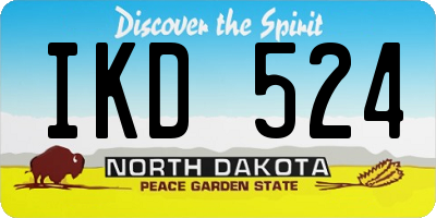 ND license plate IKD524