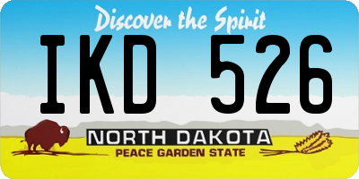 ND license plate IKD526