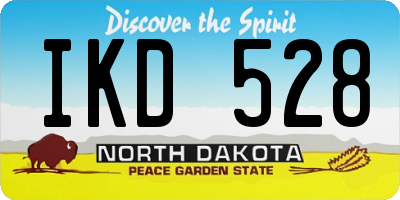 ND license plate IKD528