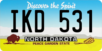 ND license plate IKD531