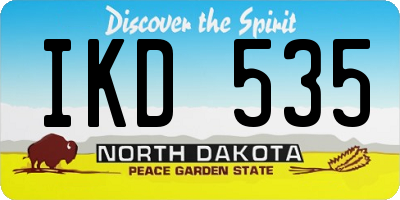 ND license plate IKD535