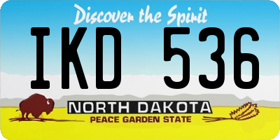 ND license plate IKD536