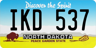 ND license plate IKD537