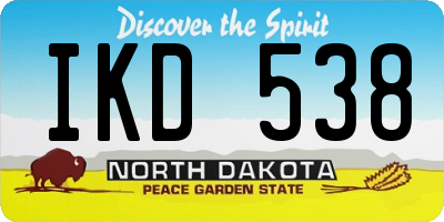 ND license plate IKD538