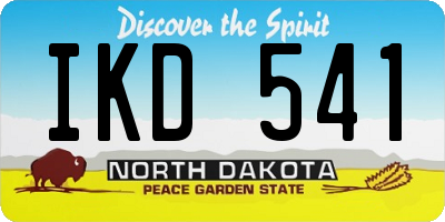 ND license plate IKD541