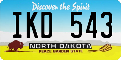 ND license plate IKD543