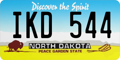 ND license plate IKD544