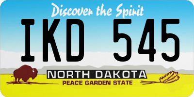 ND license plate IKD545