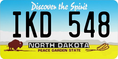 ND license plate IKD548