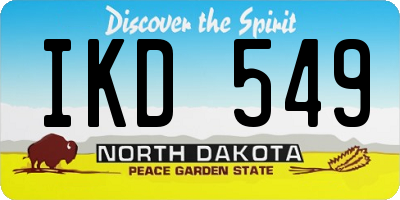 ND license plate IKD549