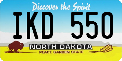 ND license plate IKD550