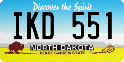 ND license plate IKD551