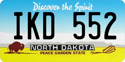 ND license plate IKD552