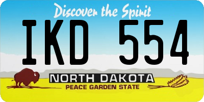 ND license plate IKD554