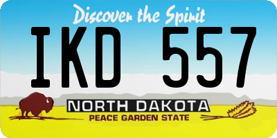 ND license plate IKD557