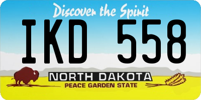 ND license plate IKD558