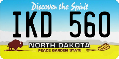 ND license plate IKD560