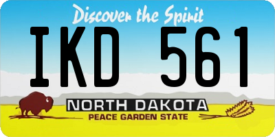 ND license plate IKD561