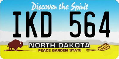 ND license plate IKD564