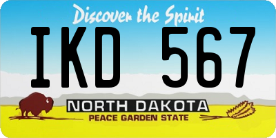 ND license plate IKD567