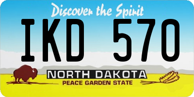 ND license plate IKD570