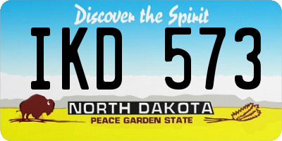 ND license plate IKD573