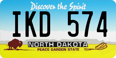 ND license plate IKD574