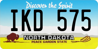 ND license plate IKD575