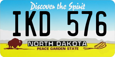 ND license plate IKD576