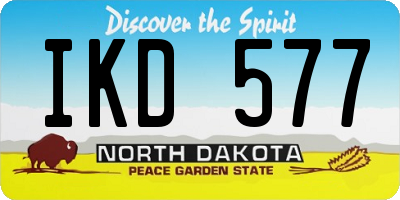ND license plate IKD577