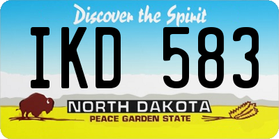 ND license plate IKD583