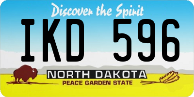ND license plate IKD596