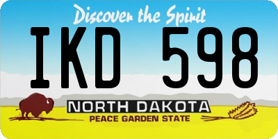 ND license plate IKD598