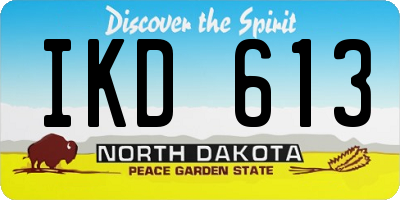 ND license plate IKD613