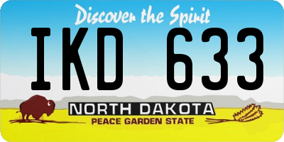 ND license plate IKD633