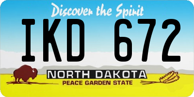 ND license plate IKD672